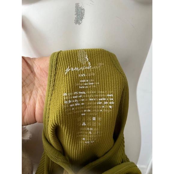 Free People movement Green stretch Ribbed halter Racerback Crop Tank Top 2 pcs - Picture 9 of 9